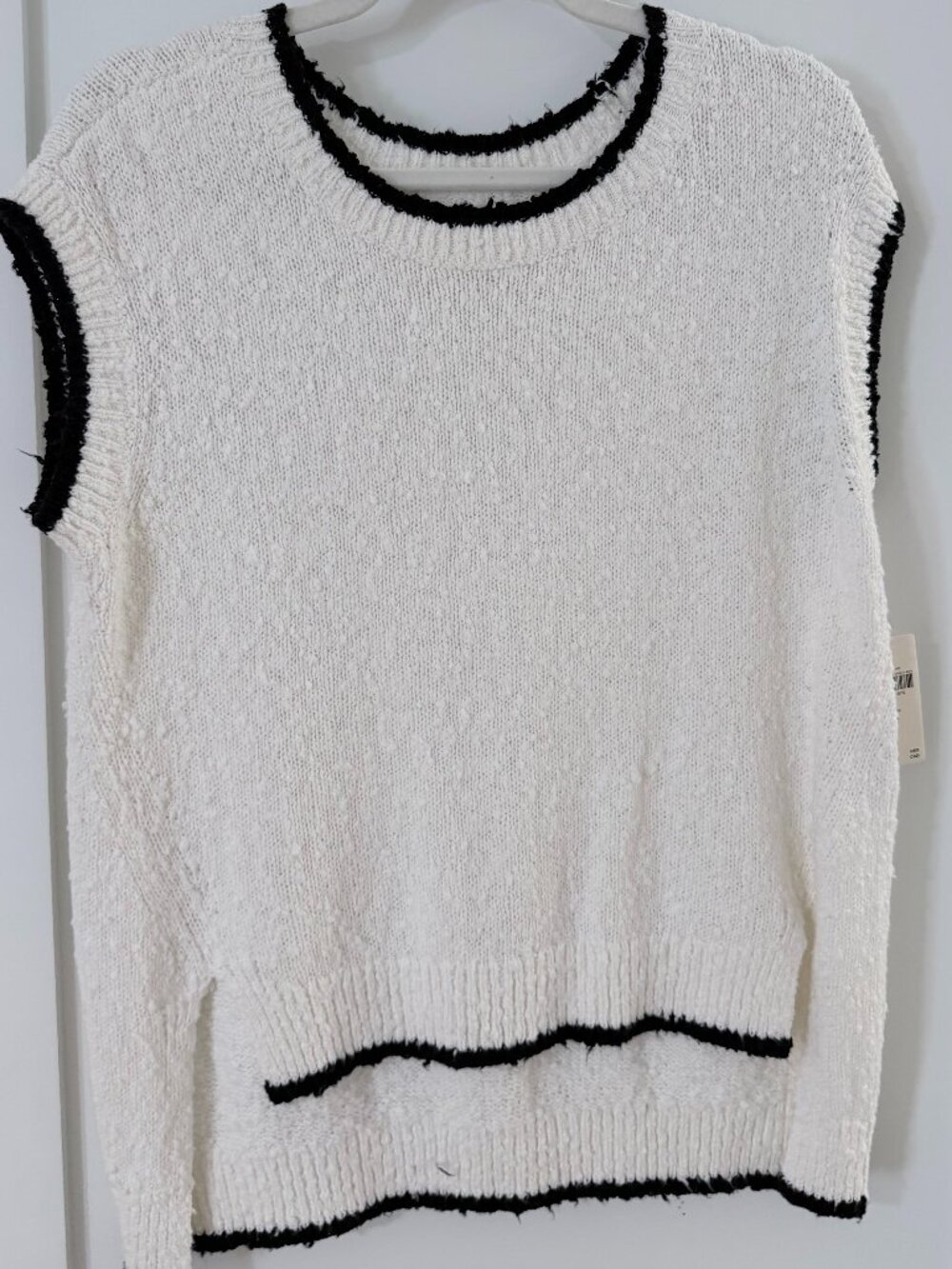 NWT Maeve by Anthropologie Textured Knit Sweater Small Black & White